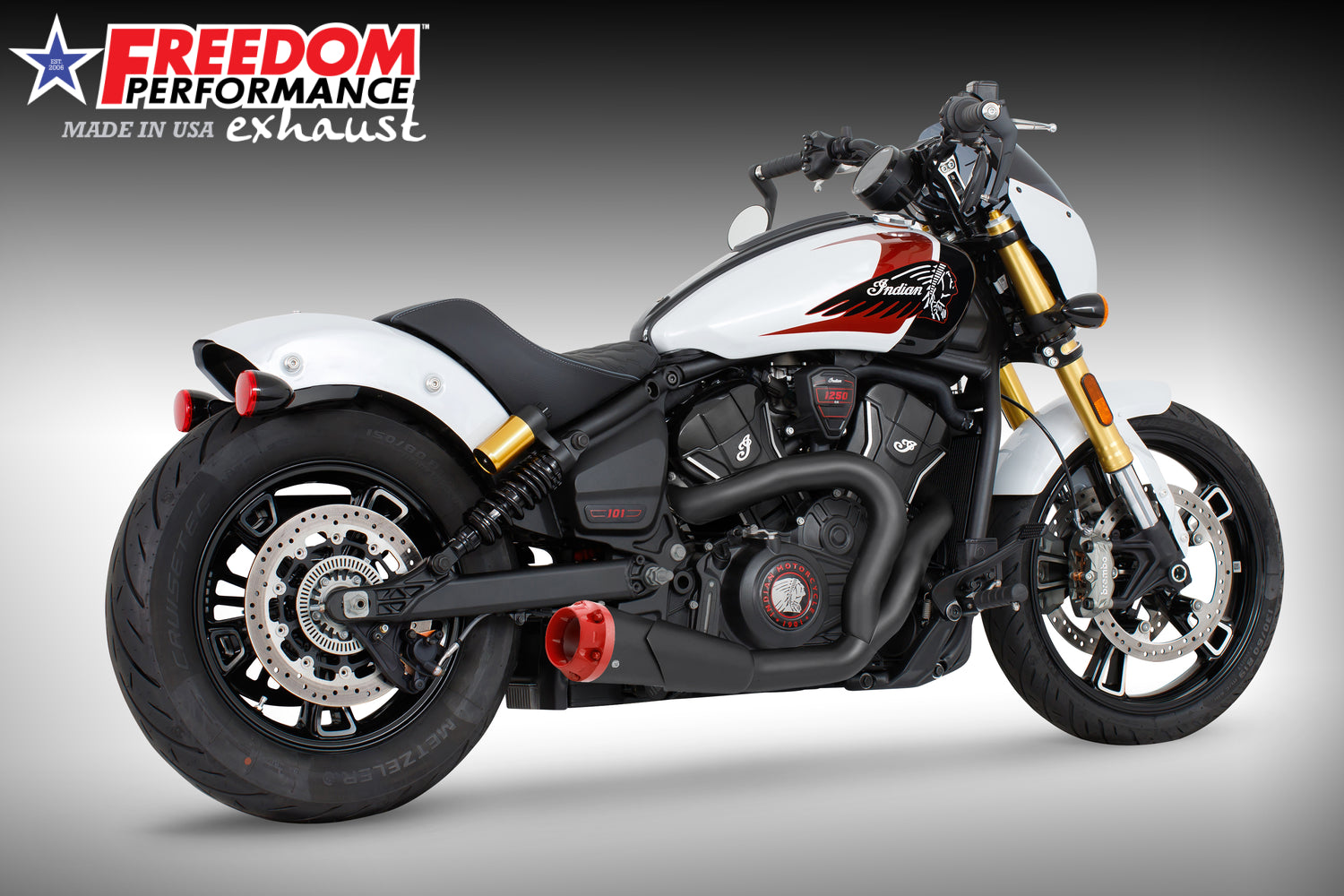 INDIAN 2025 SCOUT 101-CLASSIC-SUPER-SPORT-BOBBER 4.5" 2 INTO 1 SHORTY BUNDLE (2025 SCOUTS ONLY)