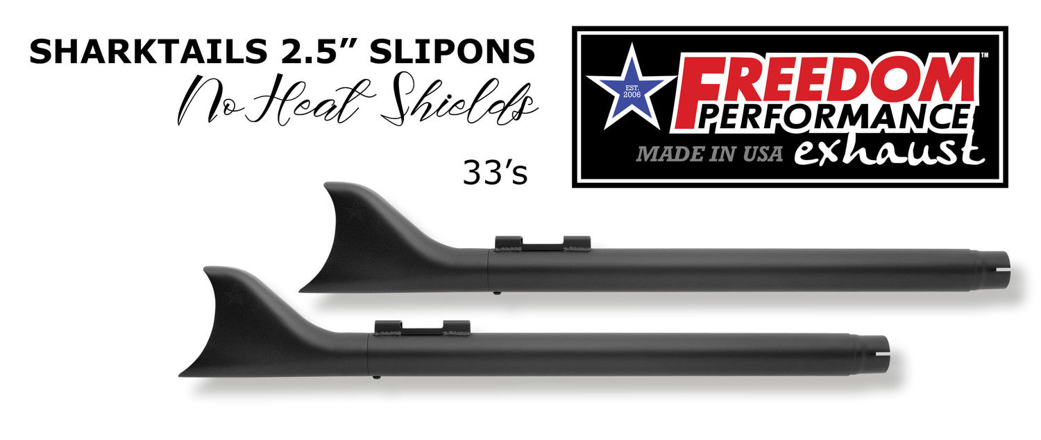 HARLEY FREE WHEELER SHARKTAIL 2.125" SLIP-ONS BUNDLE