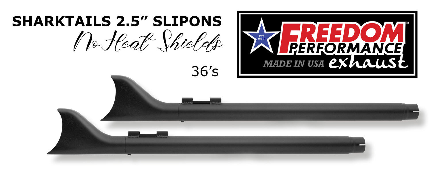 HARLEY TOURING SHARKTAIL 2.125" SLIP-ONS "NO HEAT-SHIELDS" *FITS 95-16 YEARS ONLY*