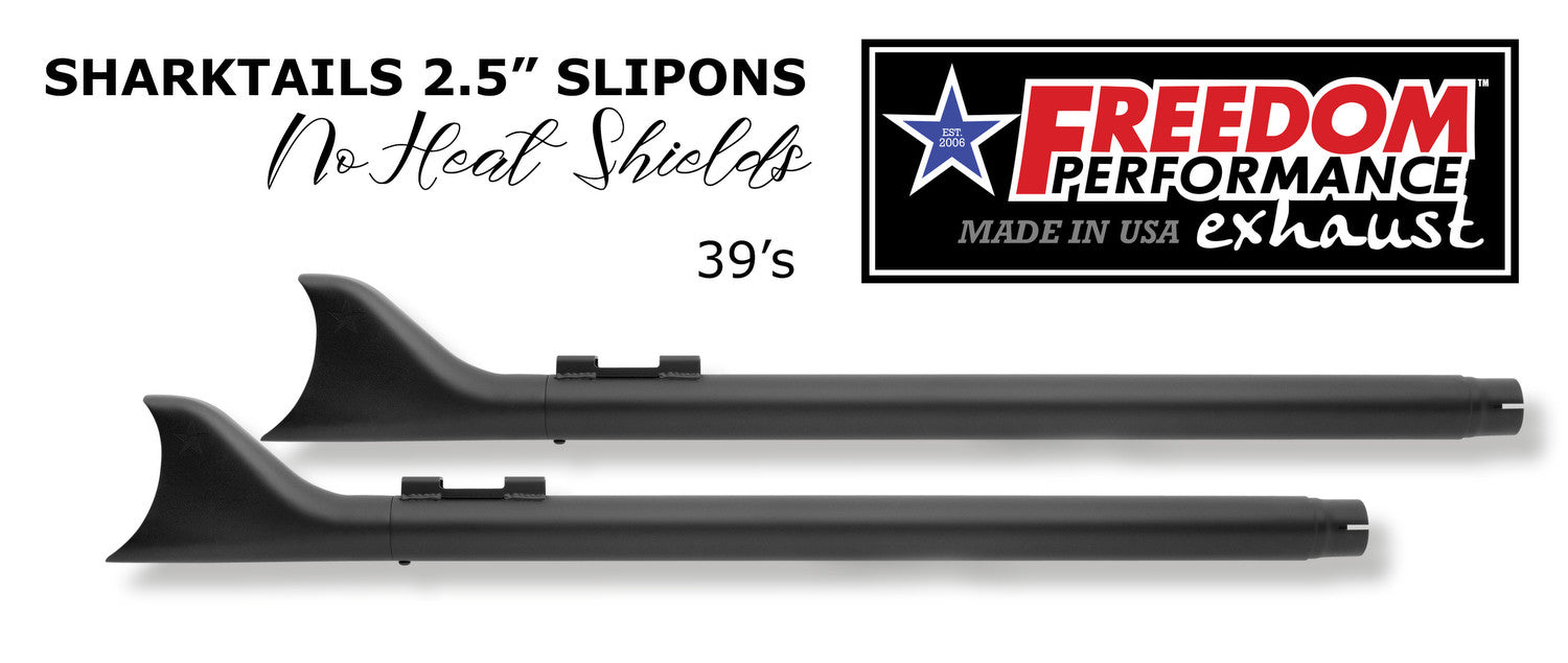 HARLEY TOURING SHARKTAIL 2.125" SLIP-ONS "NO HEAT-SHIELDS" *FITS 95-16 YEARS ONLY*