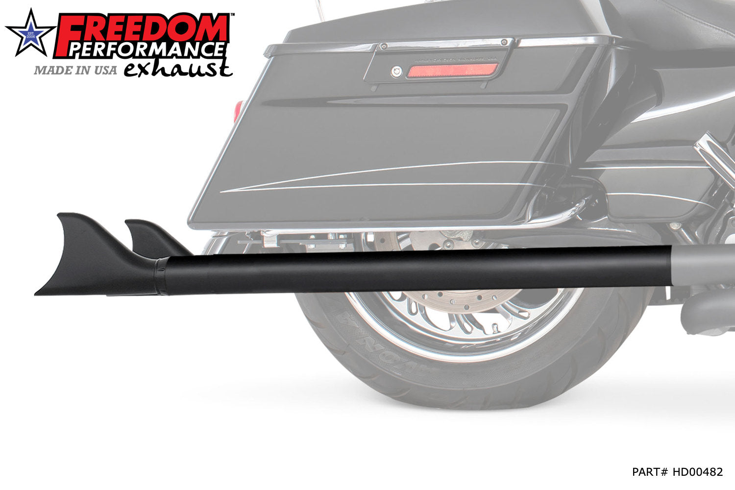 HARLEY TOURING SHARKTAIL 2.125" SLIP-ONS "NO HEAT-SHIELDS" *FITS 95-16 YEARS ONLY*