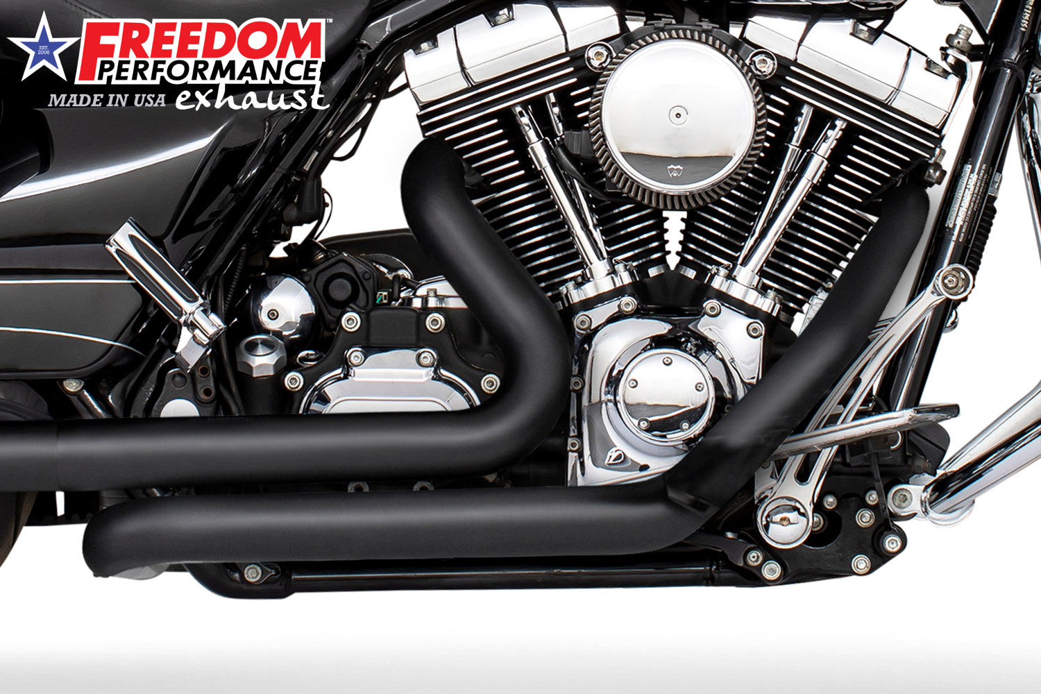 HARLEY TOURING RIGHT SIDE TUCK & UNDER TRUE-DUAL HEADERS Fits '95-Present
