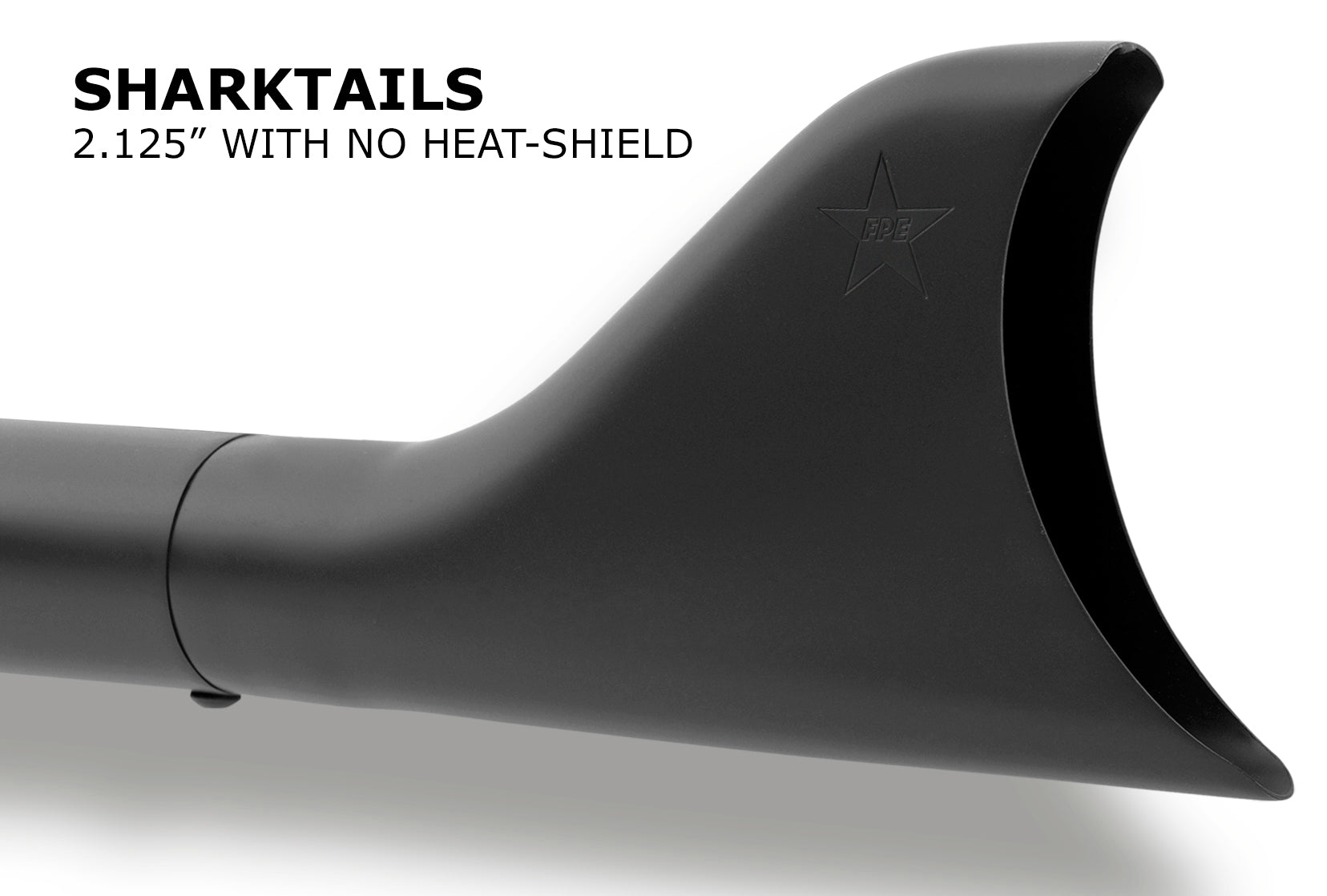 HARLEY TOURING SHARKTAIL 2 1/8" SLIP-ONS "NO HEAT-SHIELDS" *FITS 95-Present*