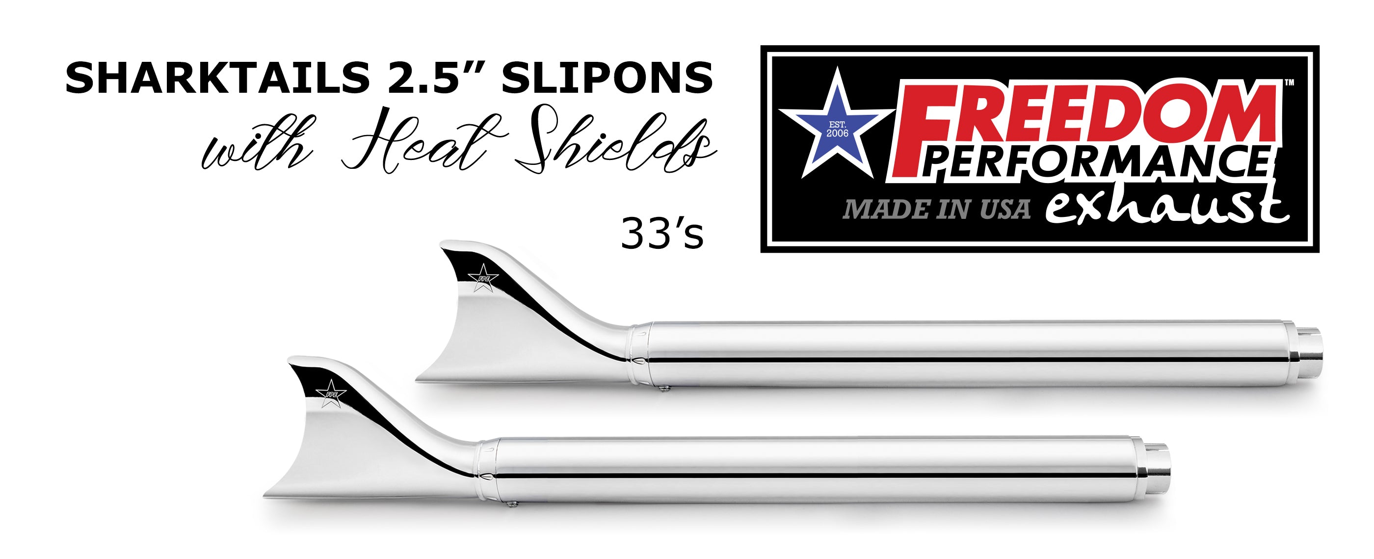 HARLEY TOURING SHARKTAIL & CREEPER 2.5" SLIP-ONS *FITS 95-16 YEARS ONLY* BUNDLE