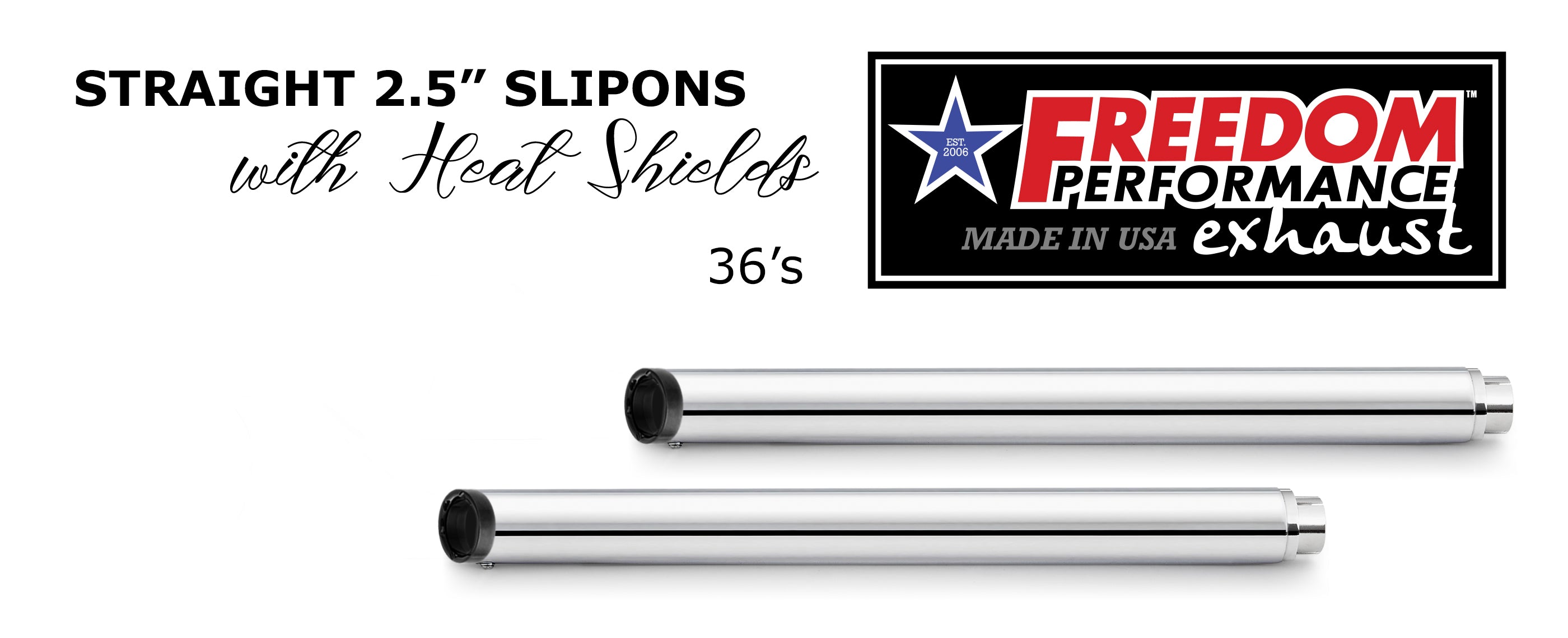HARLEY FREE WHEELER STRAIGHT 2.5" SLIP-ONS BUNDLE