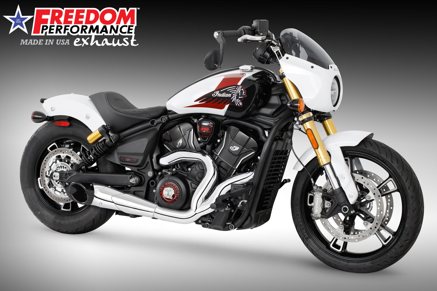 INDIAN 2025 SCOUT 101-CLASSIC-SUPER-SPORT-BOBBER 4.5" 2 INTO 1 TURN-OUT BUNDLE (2025 SCOUTS ONLY)
