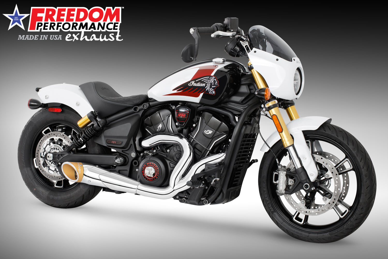 INDIAN 2025 SCOUT 101-CLASSIC-SUPER-SPORT-BOBBER 4.5" 2 INTO 1 TURN-OUT BUNDLE (2025 SCOUTS ONLY)