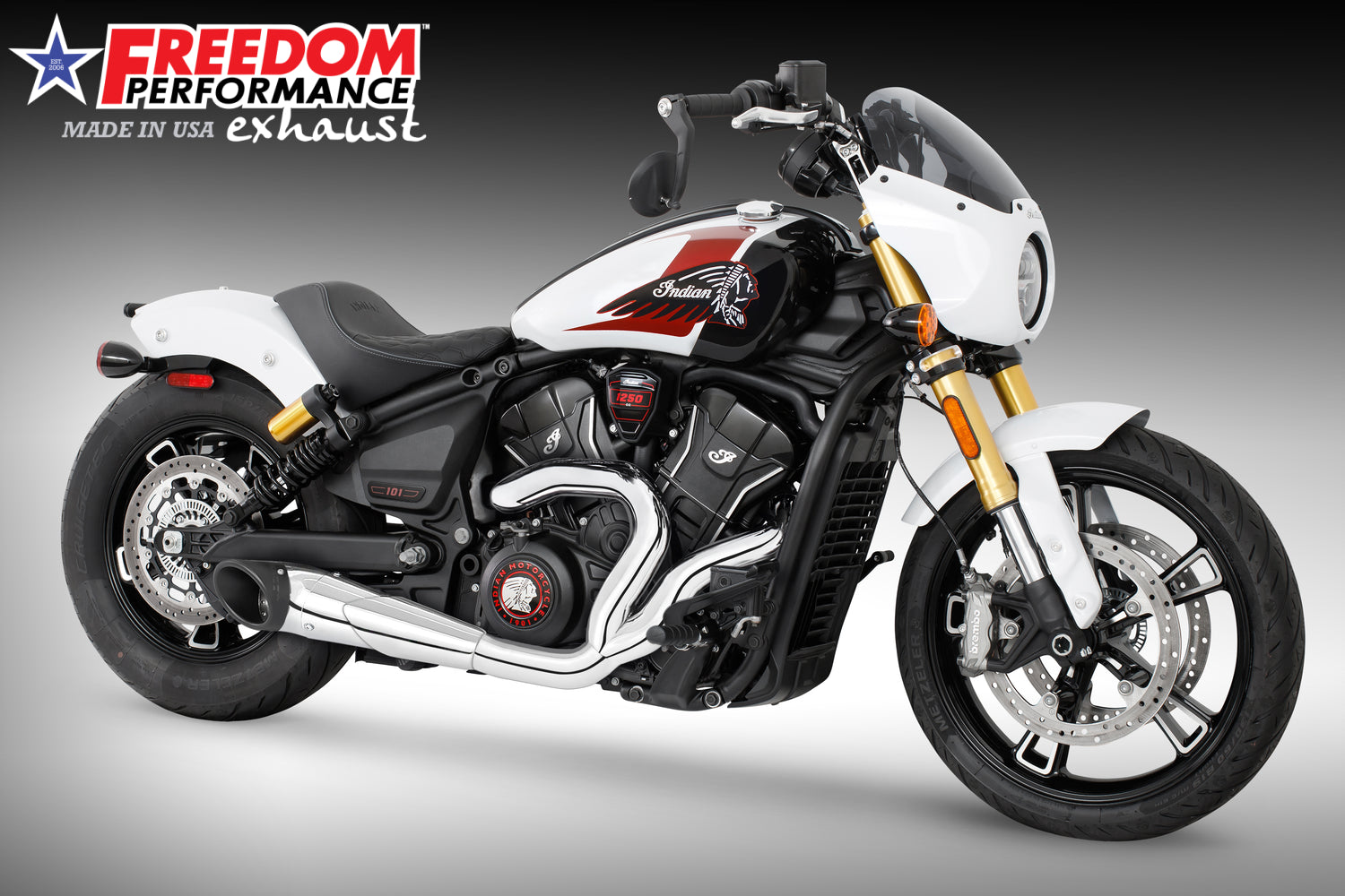 INDIAN 2025 SCOUT 101-CLASSIC-SUPER-SPORT-BOBBER 4.5" 2 INTO 1 TURN-OUT BUNDLE (2025 SCOUTS ONLY)
