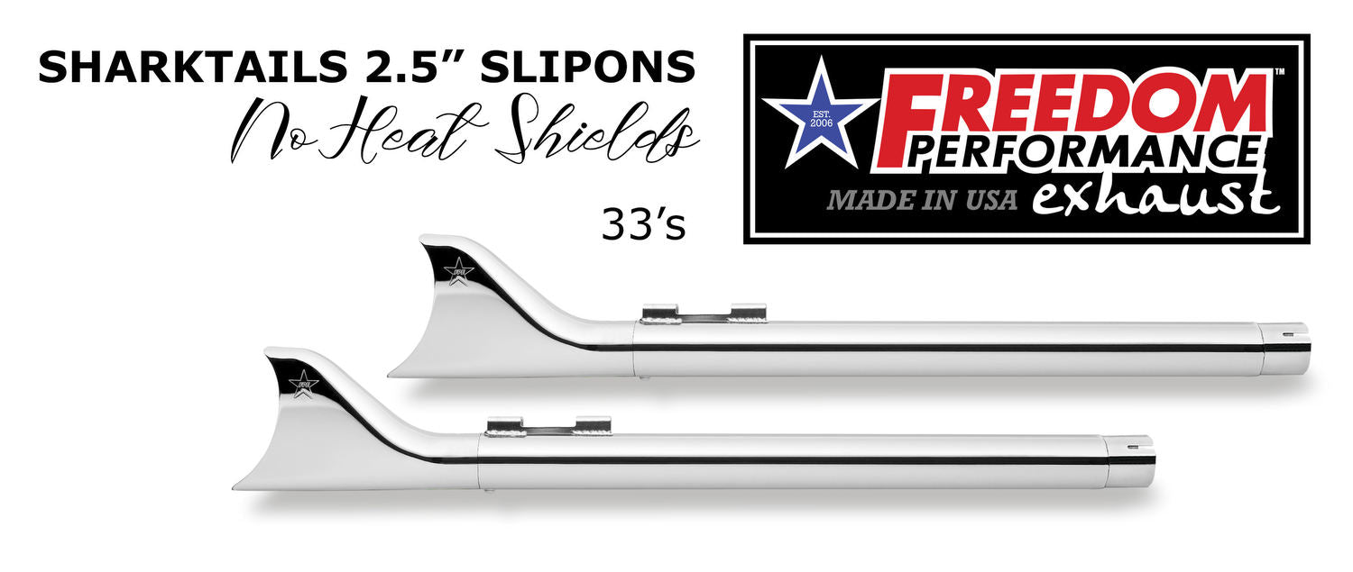 HARLEY FREE WHEELER SHARKTAIL 2.125" SLIP-ONS BUNDLE