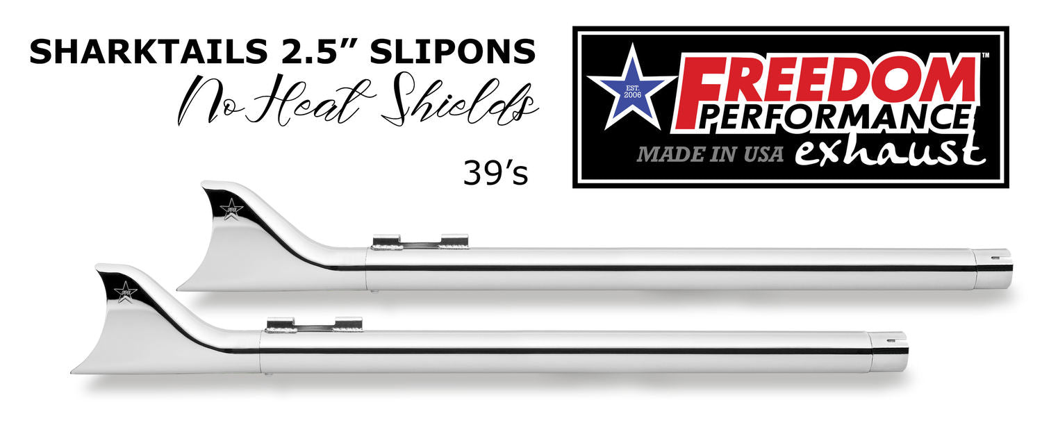 HARLEY TOURING SHARKTAIL 2.125" SLIP-ONS "NO HEAT-SHIELDS" *FITS 95-16 YEARS ONLY*