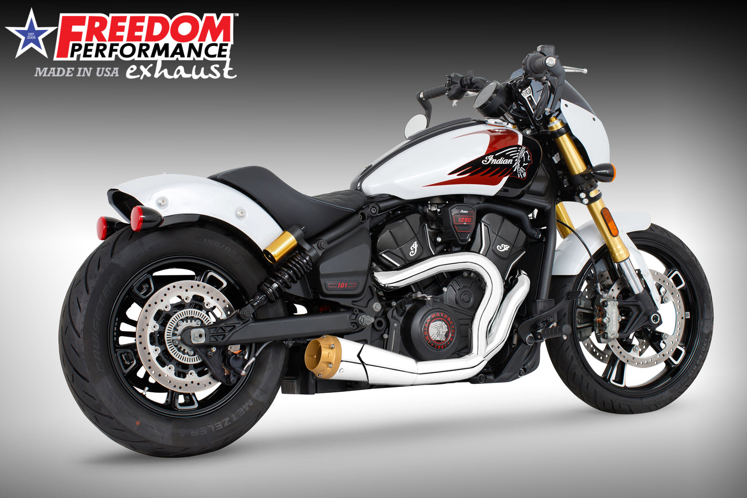 INDIAN 2025 SCOUT 101-CLASSIC-SUPER-SPORT-BOBBER 4.5" 2 INTO 1 SHORTY BUNDLE (2025 SCOUTS ONLY)