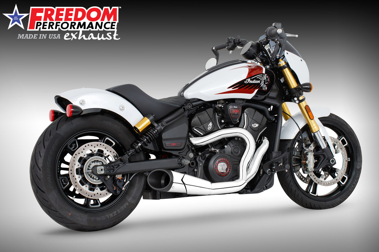 INDIAN 2025 SCOUT 101-CLASSIC-SUPER-SPORT-BOBBER 4.5" 2 INTO 1 SHORTY BUNDLE (2025 SCOUTS ONLY)