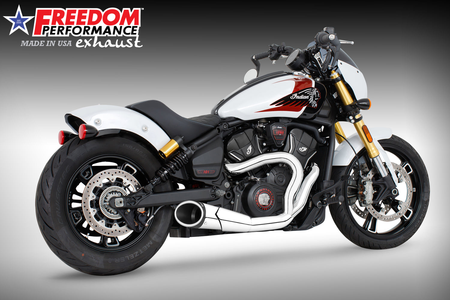 INDIAN 2025 SCOUT 101-CLASSIC-SUPER-SPORT-BOBBER 4.5" 2 INTO 1 SHORTY BUNDLE (2025 SCOUTS ONLY)