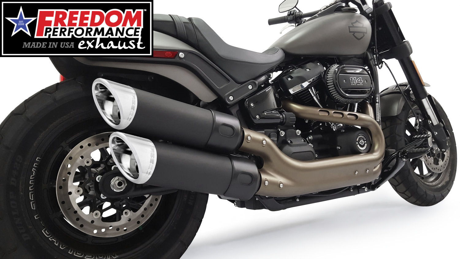 HARLEY SOFTAIL 4.5" RAPTOR SLIP ONS 2018-PRESENT *FATBOB MODELS ONLY*