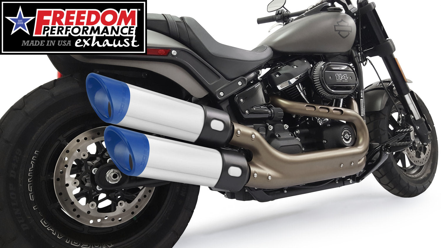 HARLEY SOFTAIL 4.5" RAPTOR SLIP ONS 2018-PRESENT *FATBOB MODELS ONLY*