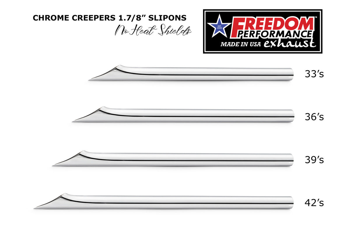 HARLEY TOURING CREEPERS 1.875" SLIP-ONS Check Description for Fitments