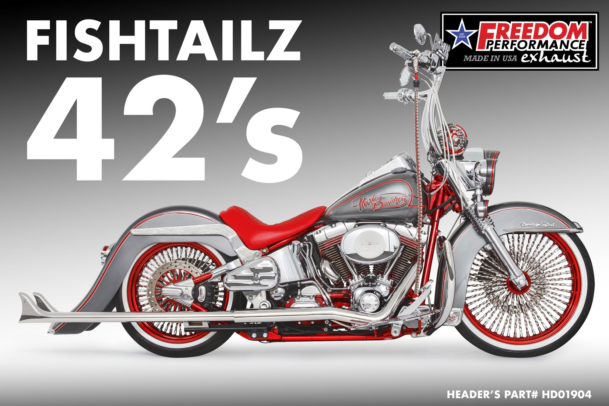 HARLEY SOFTAIL FISHTAILZ 1.875" SLIP-ONS CHECK DESCRIPTION FOR FITMENT