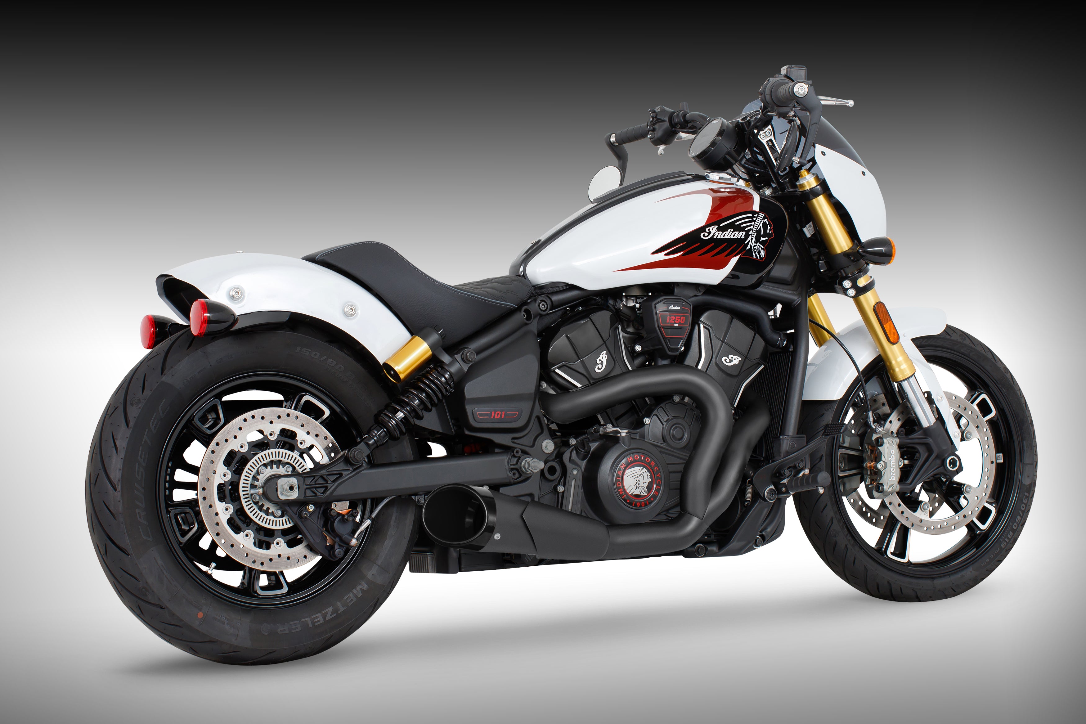 INDIAN 2025 SCOUT 101-CLASSIC-SUPER-SPORT-BOBBER 4.5" 2 INTO 1 SHORTY BUNDLE (2025 SCOUTS ONLY)