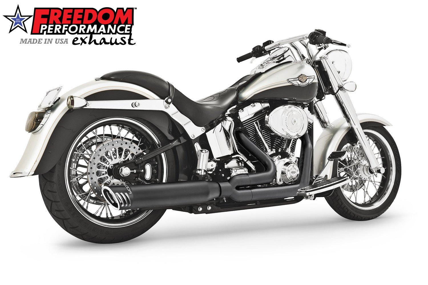 HARLEY SOFTAIL 4" UNION 2-INTO-1 RIGHT-SIDE ONLY 1986-2017