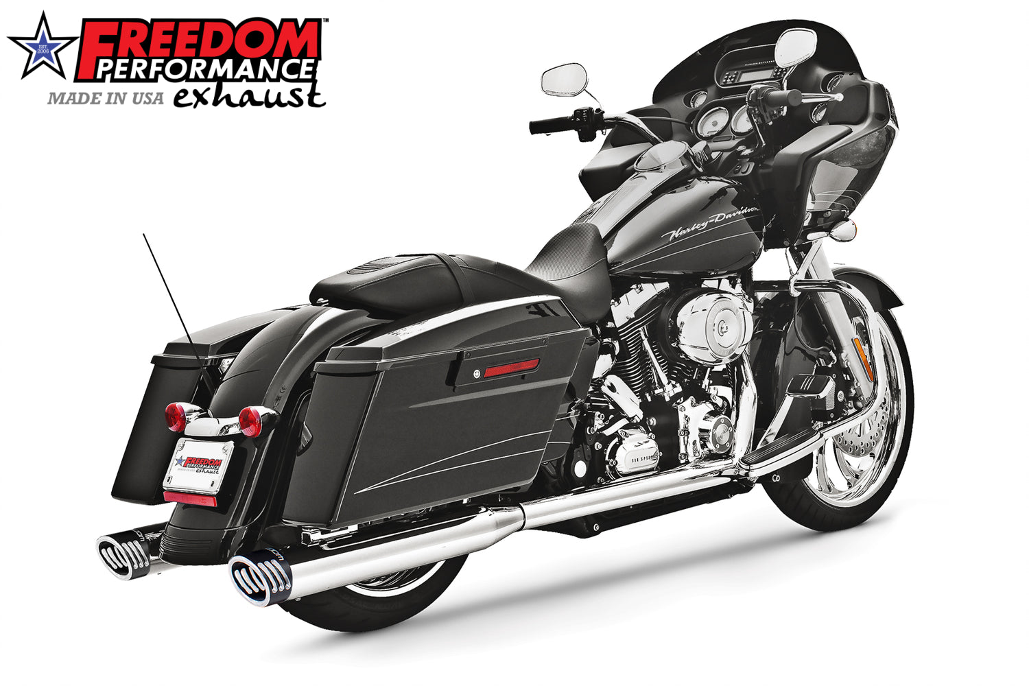 HARLEY TOURING 4" 5 STEPPED RACING COMPLETE TRUE DUAL SYSTEM
