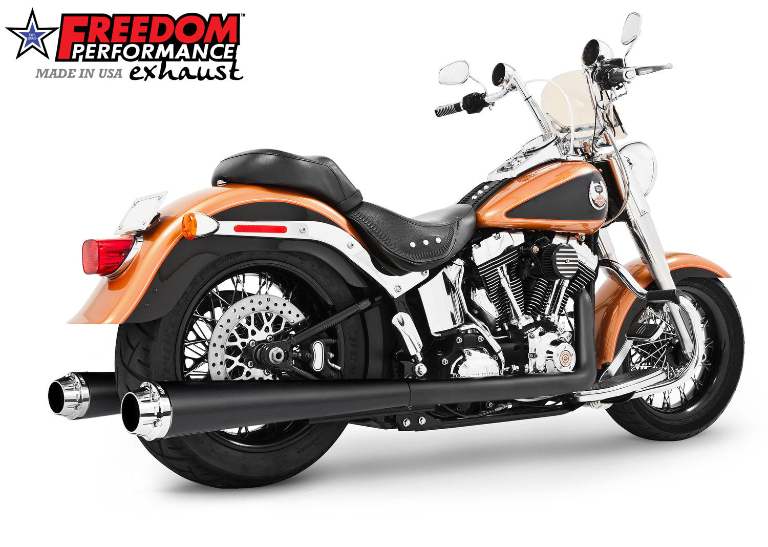 HARLEY SOFTAIL 4.5" AMERICAN OUTLAW TRUE-DUAL FULL SYSTEM CLASSIC 1997-2017