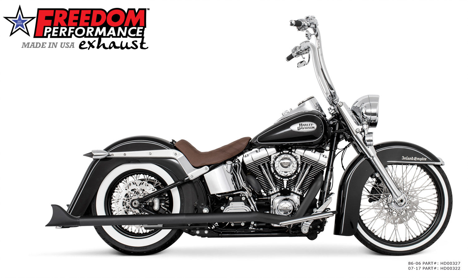 HARLEY SOFTAIL 2.5" CLASSIC SHARKTAIL/CREEPERS TRUE-DUALS FULL SYSTEM Fits 1986-2006 or 2007-2017