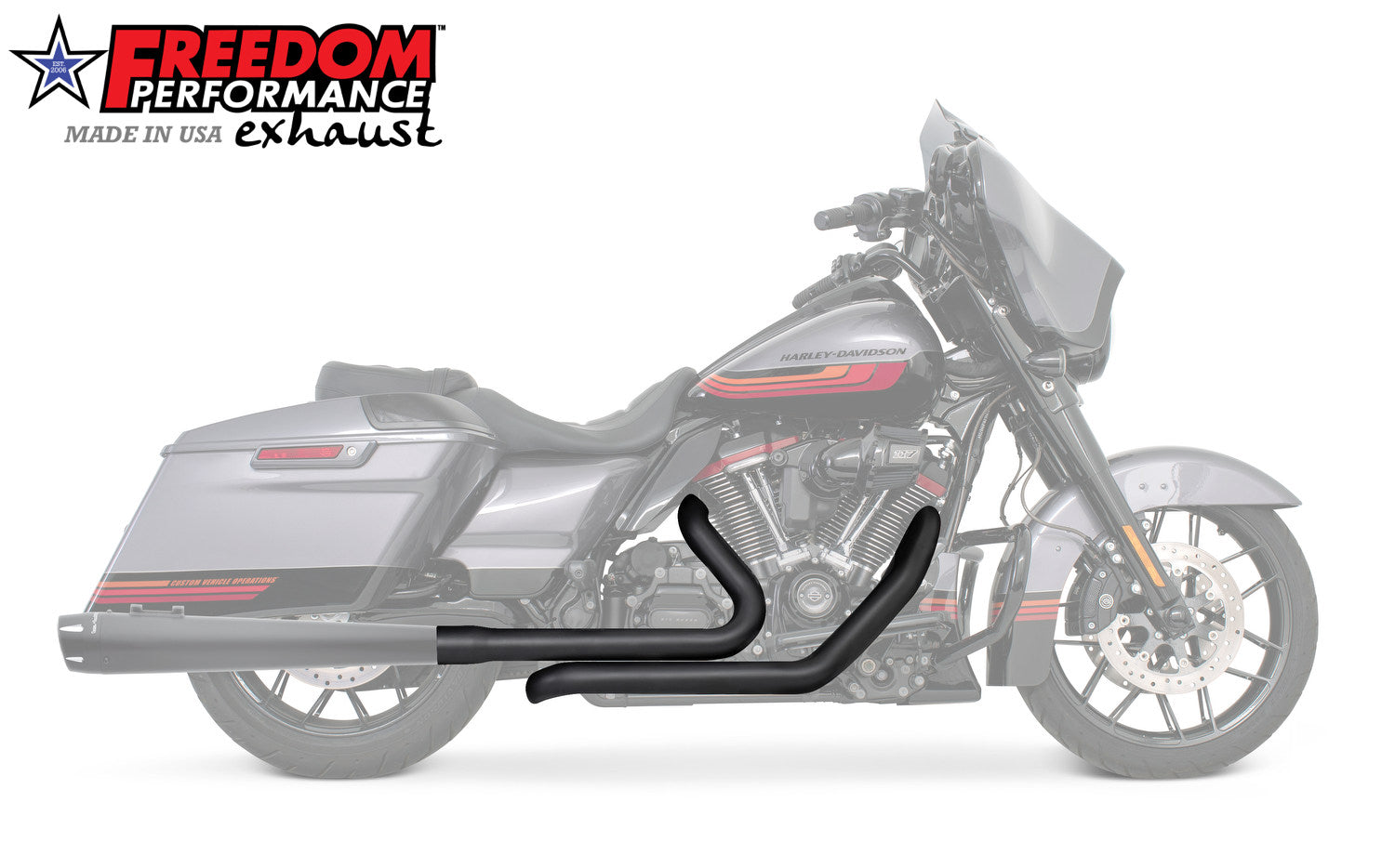 HARLEY TOURING RIGHT SIDE TUCK & UNDER TRUE-DUAL HEADERS Fits '95-Present