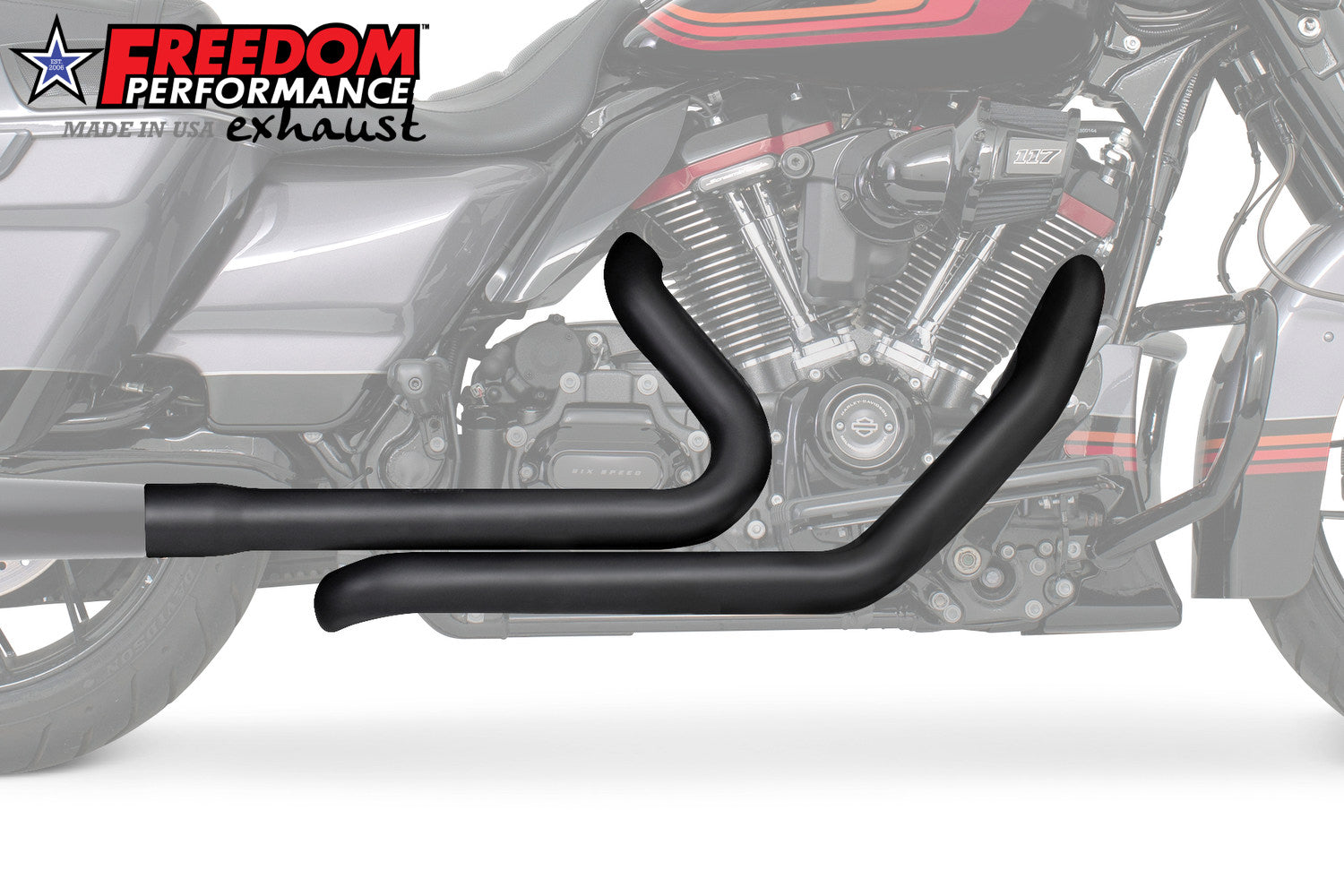 HARLEY TOURING RIGHT SIDE TUCK & UNDER TRUE-DUAL HEADERS Fits '95-Present
