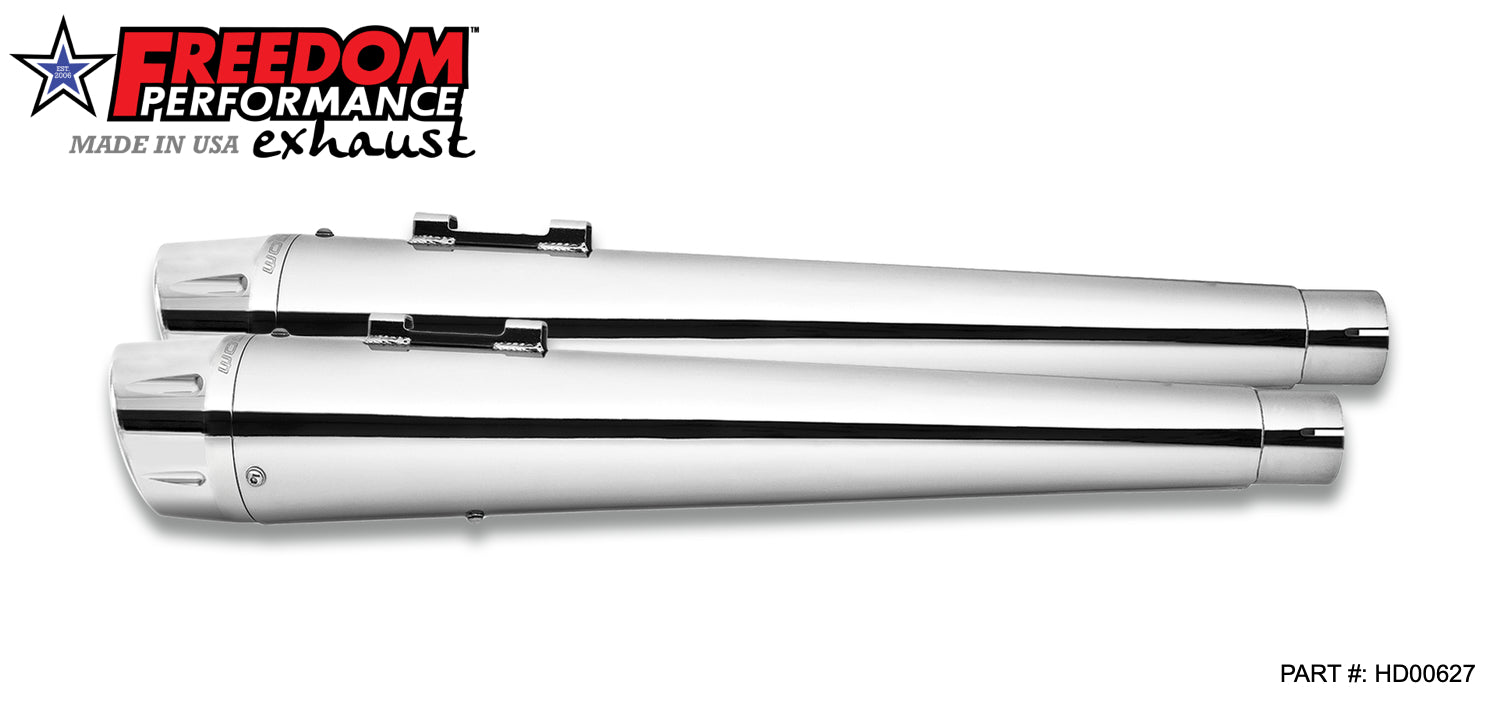 HARLEY TOURING AMERICAN OUTLAW & COMBAT FLUTED 4.5" MEGAPHONE SLIP-ONS BUNDLE