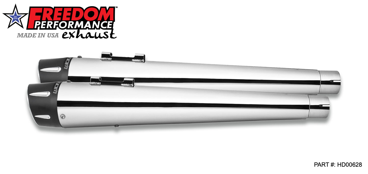 HARLEY TOURING AMERICAN OUTLAW & COMBAT FLUTED 4.5" MEGAPHONE SLIP-ONS BUNDLE
