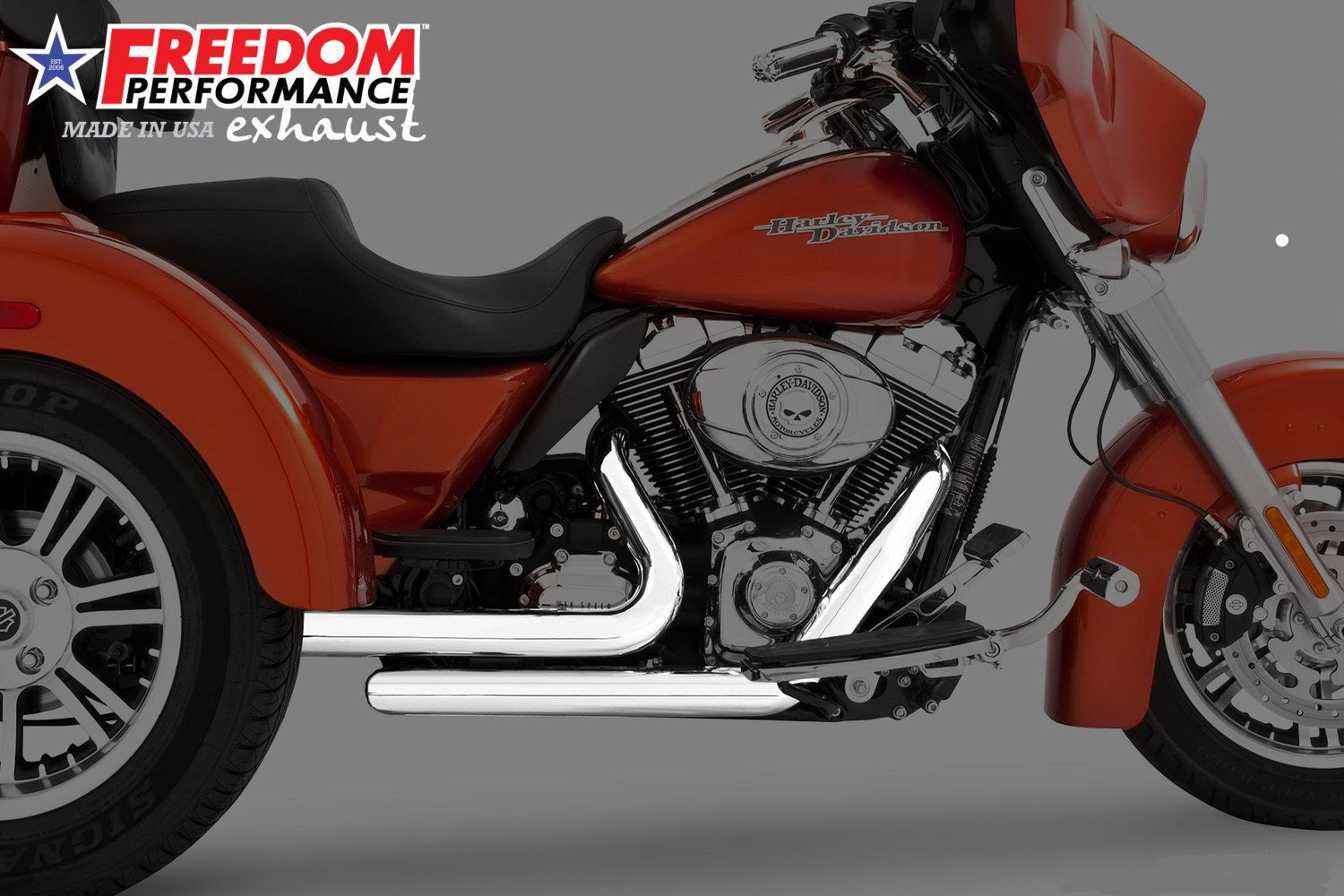 HARLEY FREE WHEELER RIGHT SIDE TUCK & UNDER & CLASSIC TRUE-DUAL HEADERS BUNDLE