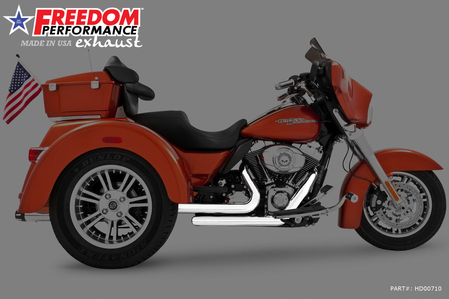 HARLEY FREE WHEELER RIGHT SIDE TUCK & UNDER & CLASSIC TRUE-DUAL HEADERS BUNDLE
