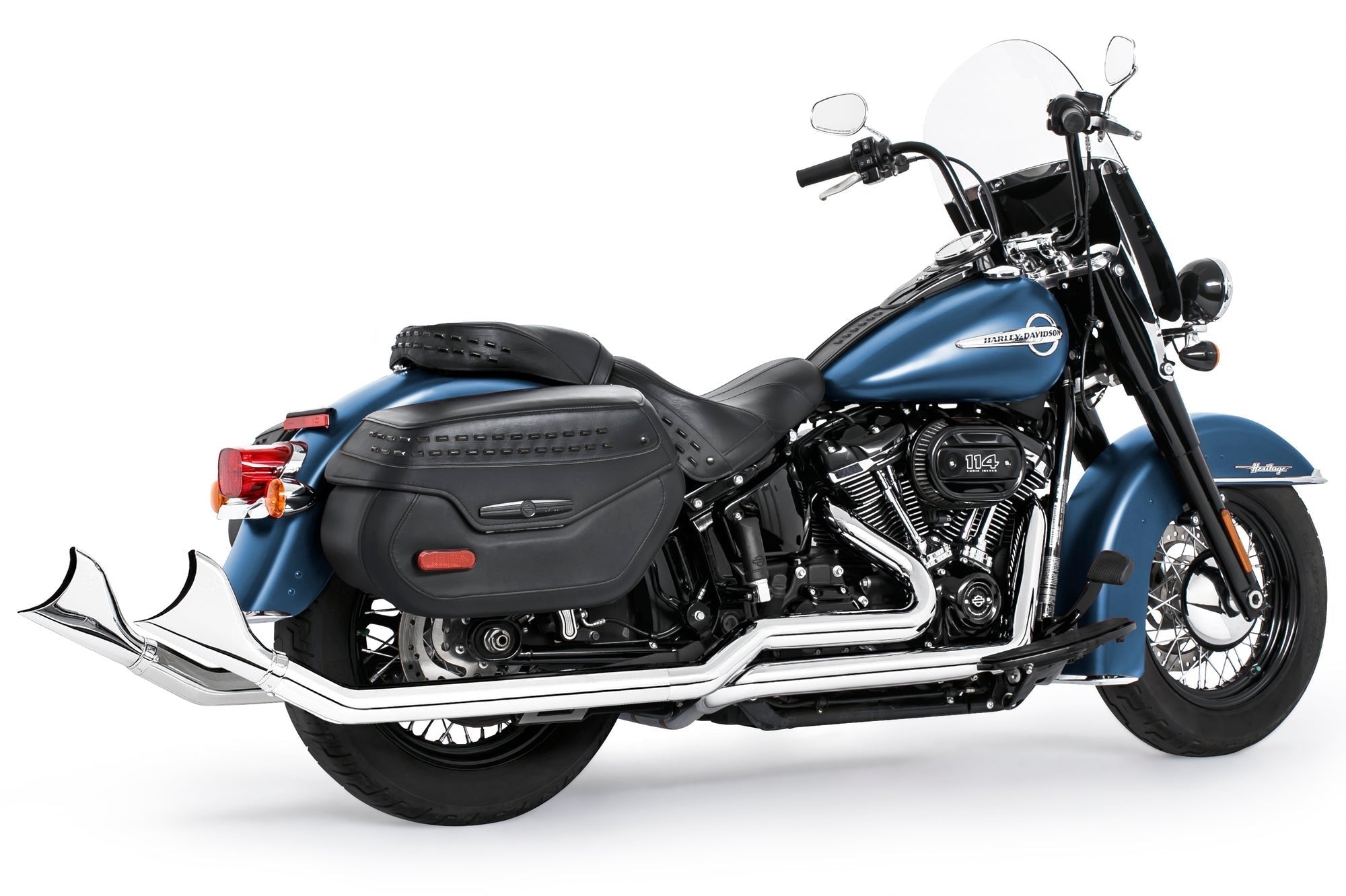 HARLEY SOFTAIL 2.5" UPSWEPT TRUE-DUAL COMPLETE SYSTEM M8 ONLY *NOT FOR WIDE TIRE BIKES
