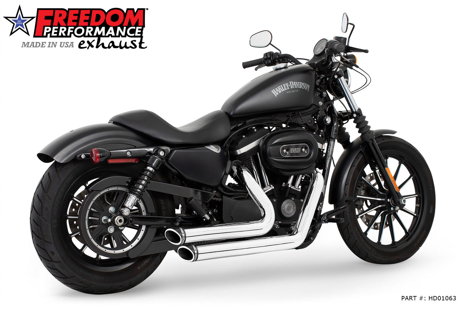 HARLEY SPORTSTER INDEPENDENCE STAGGERED DUALS 2004-2022 (SPECIAL ORDER)