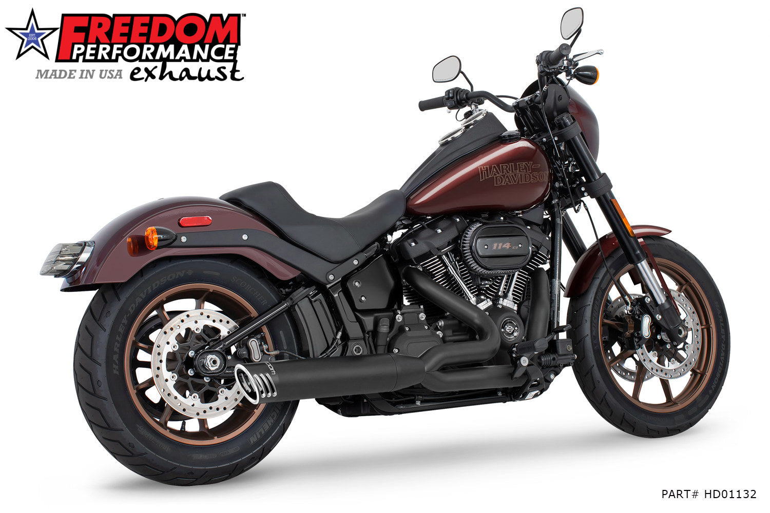 HARLEY SOFTAIL "SLIM-TIRE" 4" UNION 2-INTO-1 RIGHT-SIDE ONLY 2018-2024