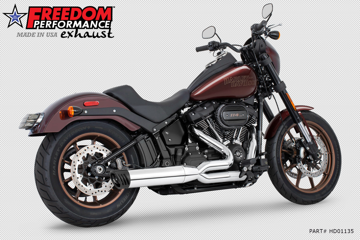 HARLEY SOFTAIL "SLIM-TIRE" 4" UNION 2-INTO-1 RIGHT-SIDE ONLY 2018-2024