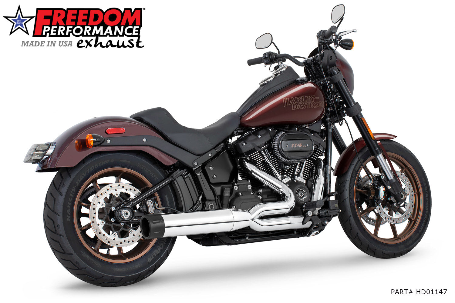 HARLEY SOFTAIL "SLIM-TIRE" 4" UNION 2-INTO-1 RIGHT-SIDE ONLY 2018-2024