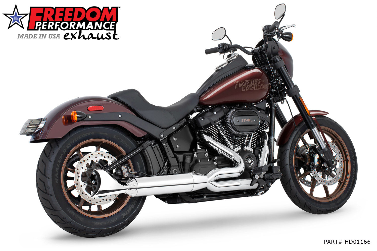 HARLEY SOFTAIL "SLIM-TIRE" 4" UNION 2-INTO-1 RIGHT-SIDE ONLY 2018-2024