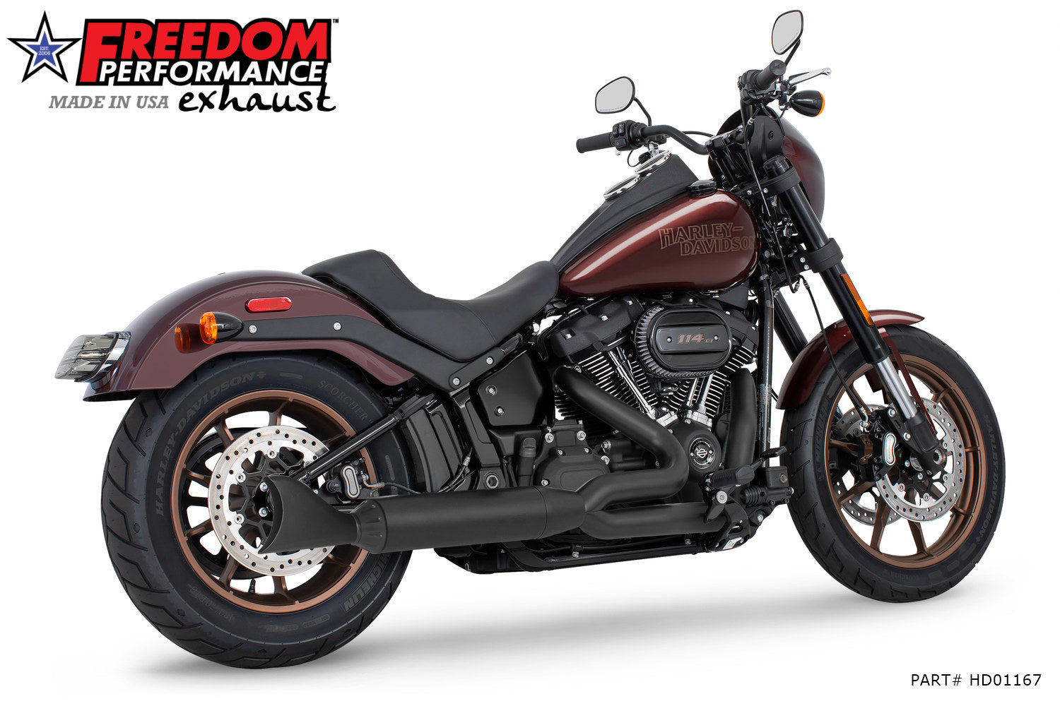 HARLEY SOFTAIL "SLIM-TIRE" 4" UNION 2-INTO-1 RIGHT-SIDE ONLY 2018-2024