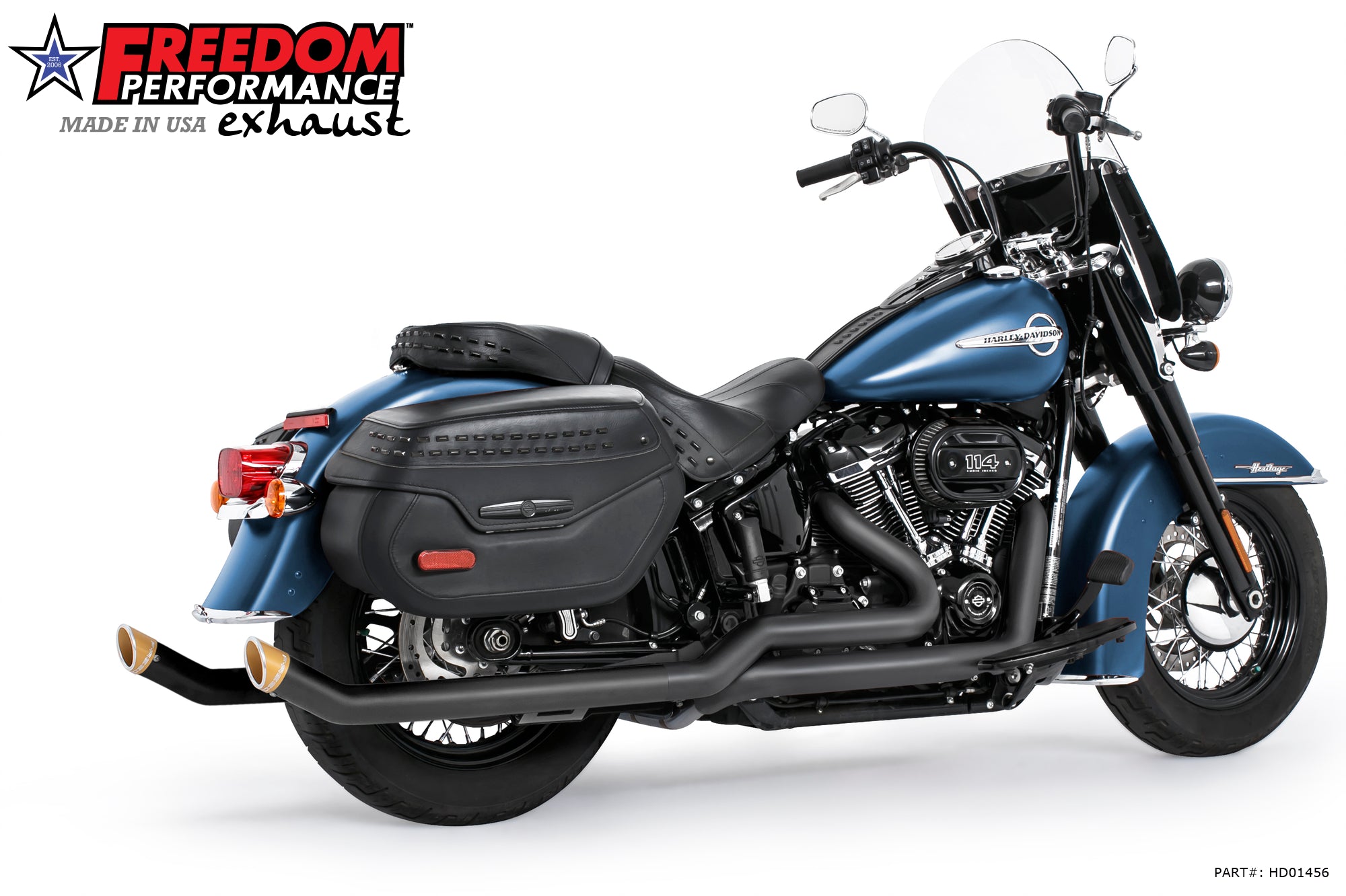 HARLEY SOFTAIL 2.5" UPSWEPT TRUE-DUAL COMPLETE SYSTEM M8 ONLY *NOT FOR WIDE TIRE BIKES