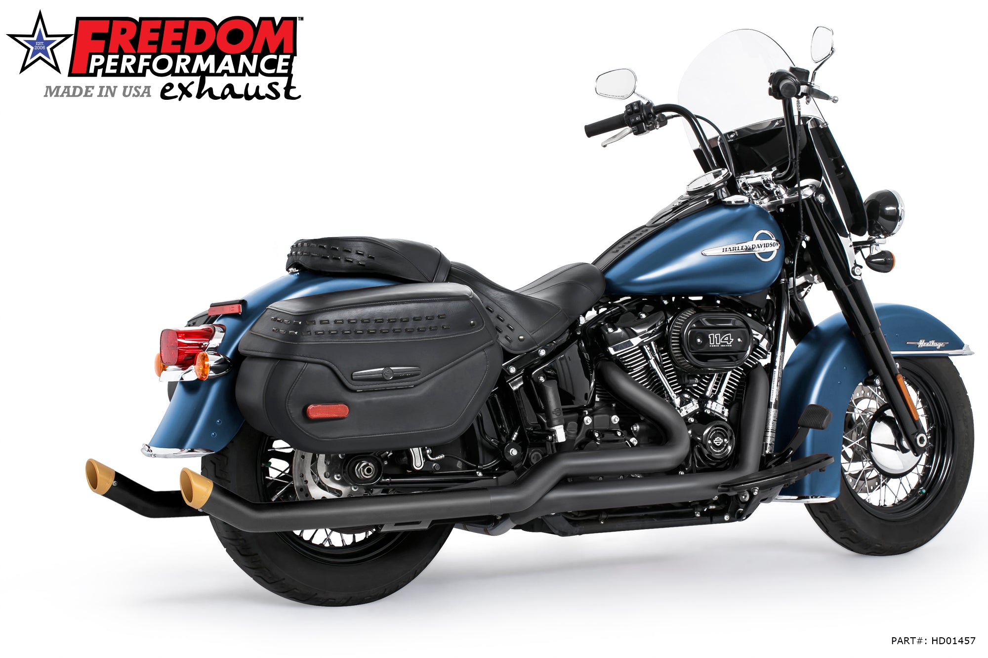 HARLEY SOFTAIL 2.5" UPSWEPT TRUE-DUAL COMPLETE SYSTEM M8 ONLY *NOT FOR WIDE TIRE BIKES