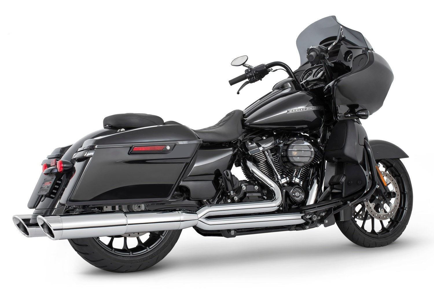 HARLEY TOURING 4.5" 2 STEPPED UNION 2-INTO-1 SYSTEM with LEFT SIDE GHOST PIPE 2017-PRESENT (SPECIAL ORDER)