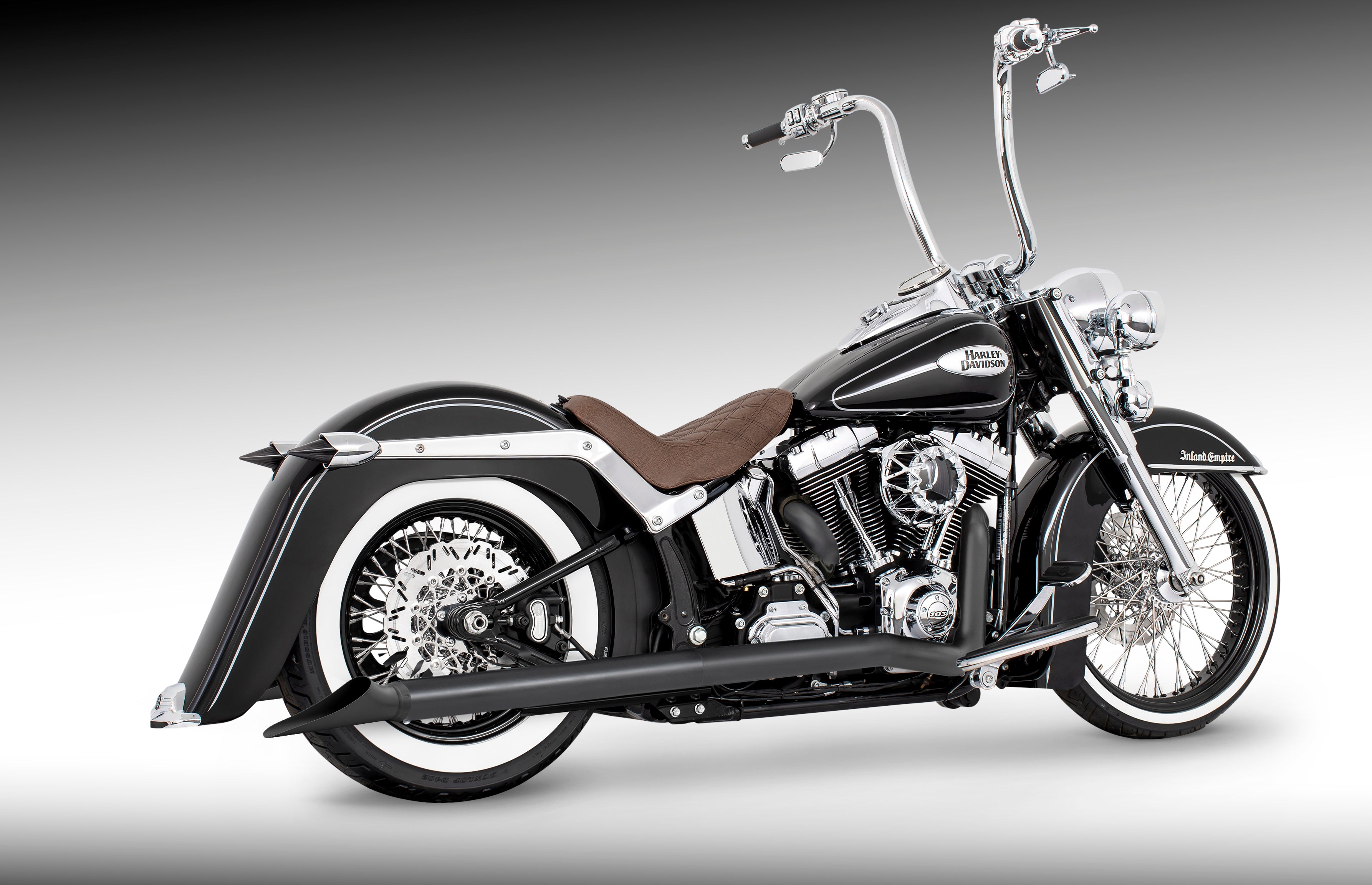 HARLEY SOFTAIL 2.5" CLASSIC SHARKTAIL/CREEPERS TRUE-DUALS FULL SYSTEM Fits 1986-2006 or 2007-2017