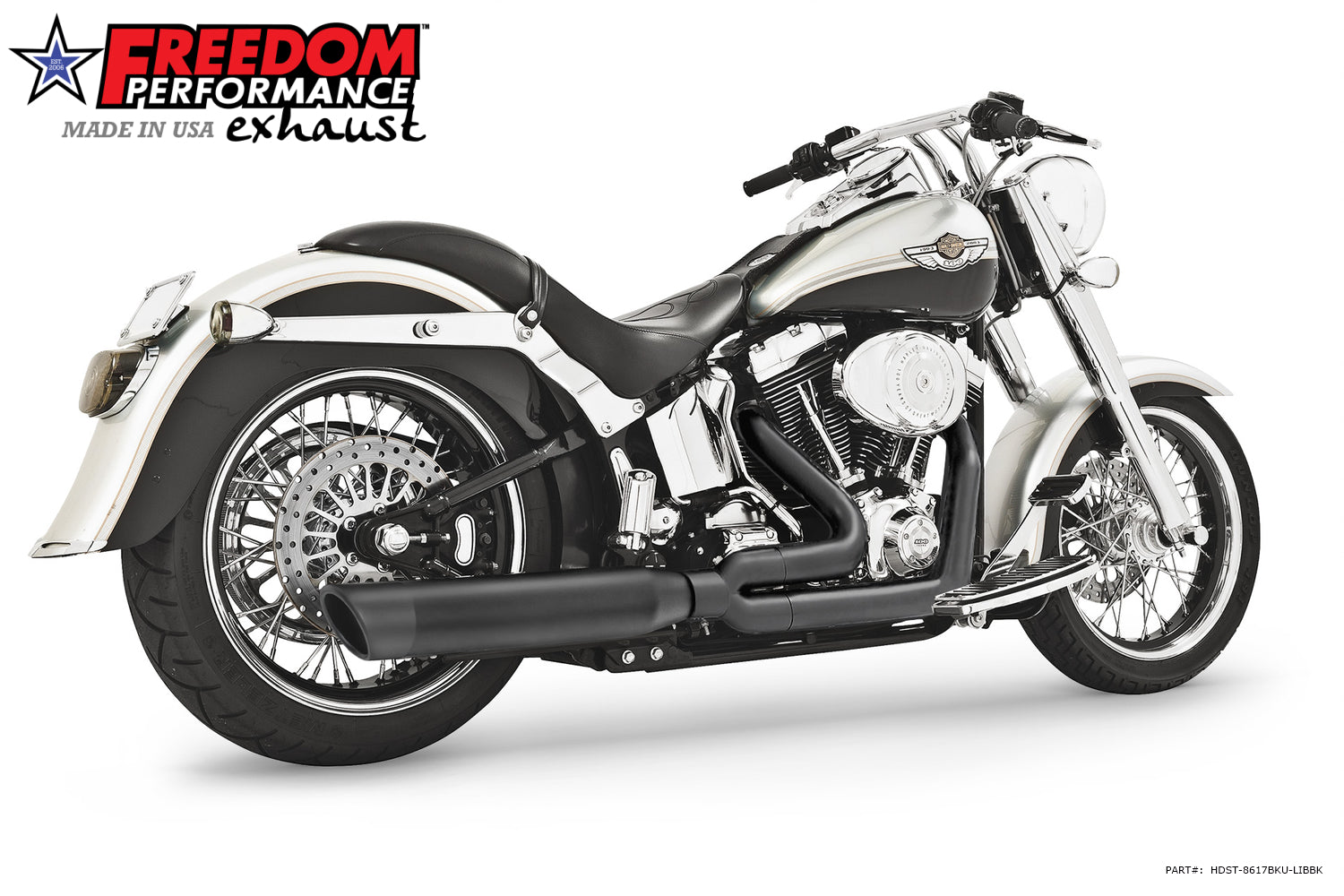 HARLEY SOFTAIL 4" UNION 2-INTO-1 RIGHT-SIDE ONLY 1986-2017