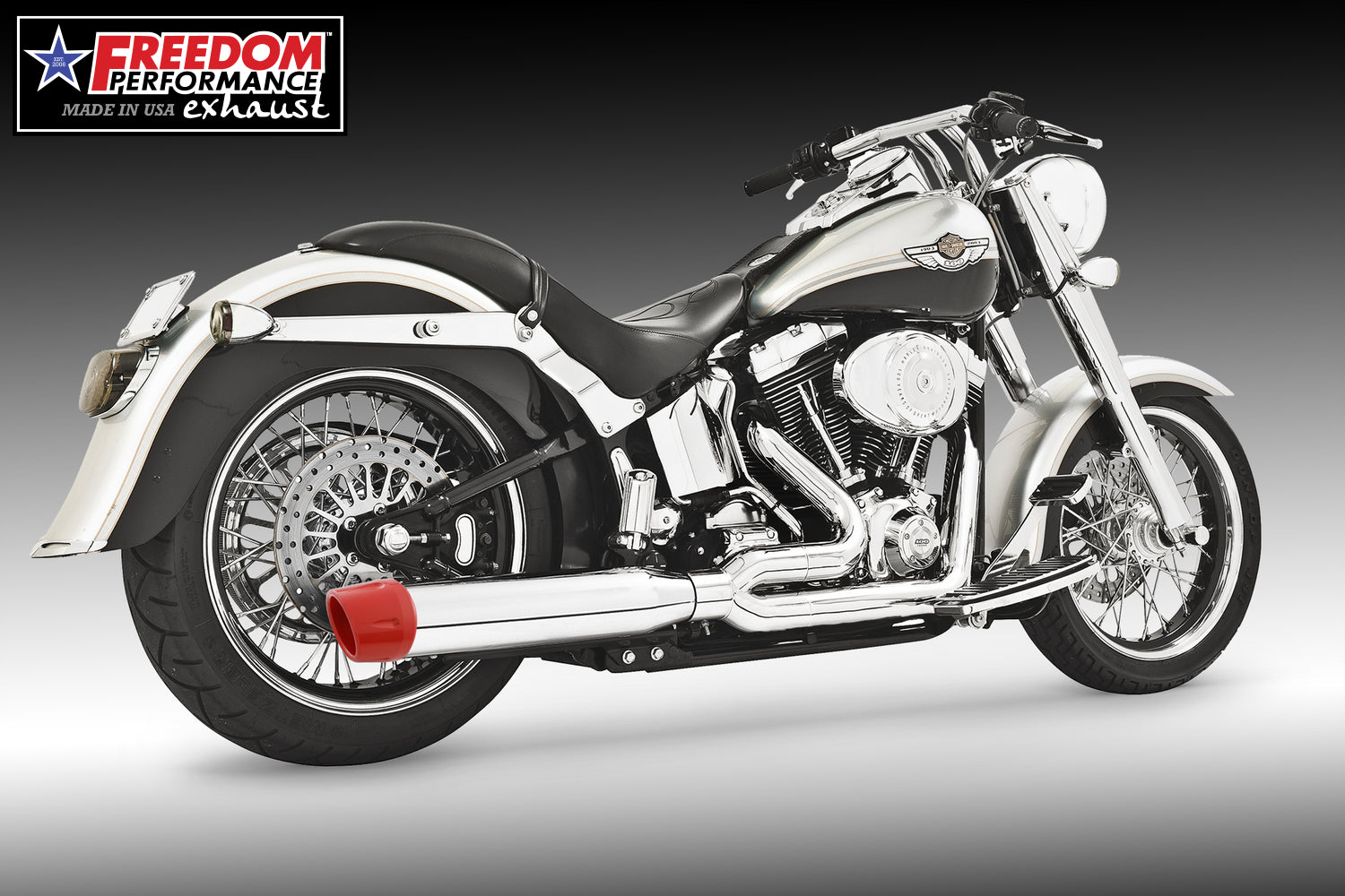 HARLEY SOFTAIL 4" UNION 2-INTO-1 RIGHT-SIDE ONLY 1986-2017 BUNDLE