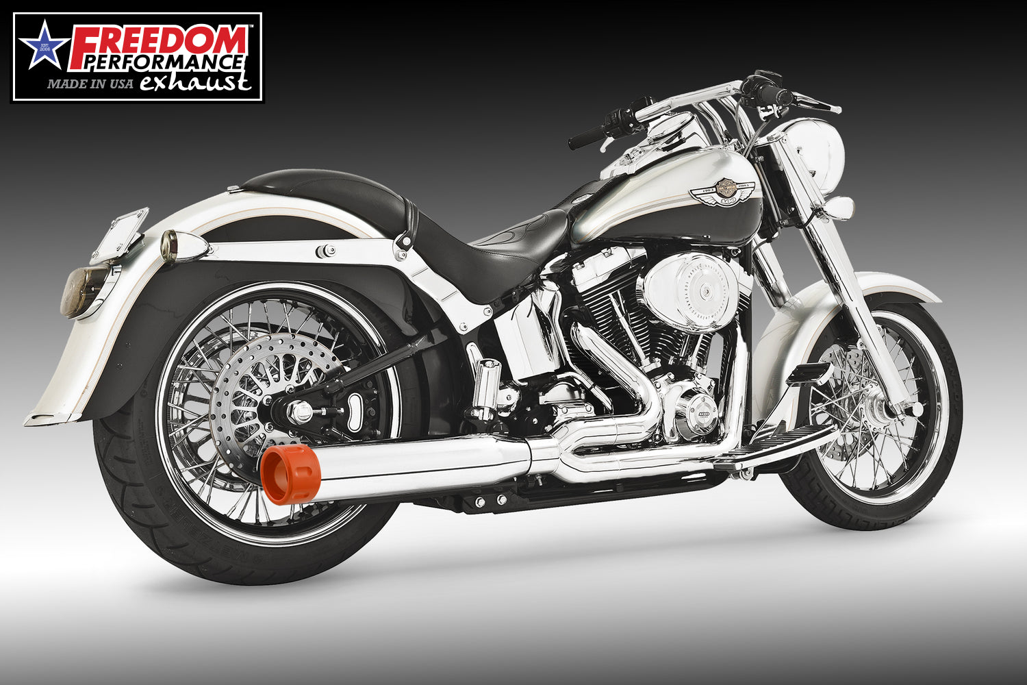 HARLEY SOFTAIL 4" UNION 2-INTO-1 RIGHT-SIDE ONLY 1986-2017 BUNDLE