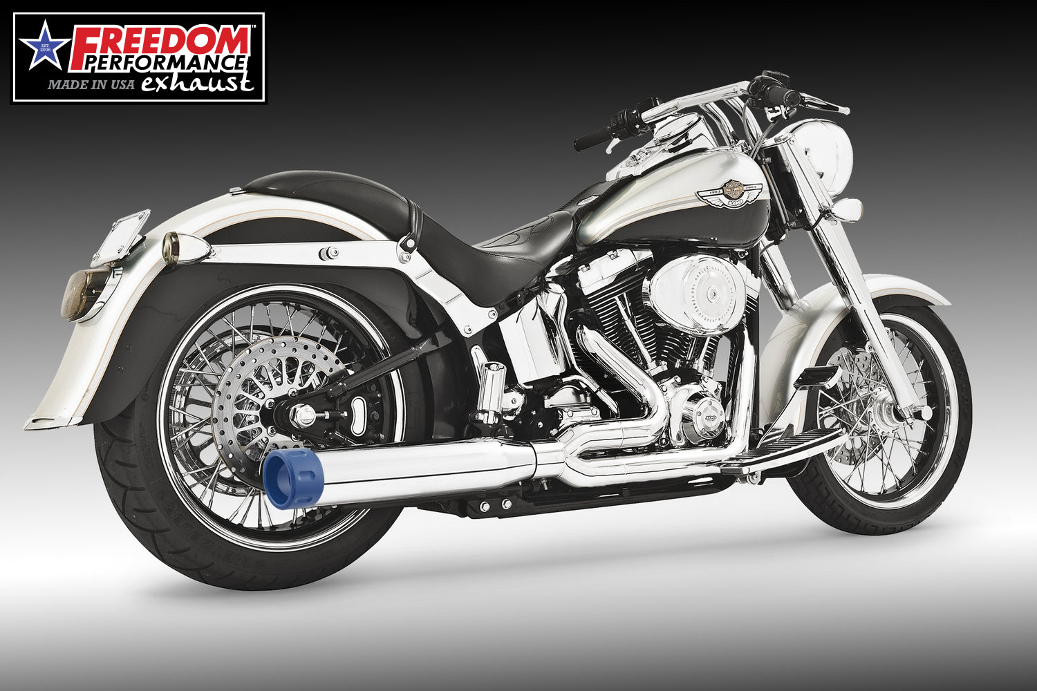 HARLEY SOFTAIL 4" UNION 2-INTO-1 RIGHT-SIDE ONLY 1986-2017 BUNDLE
