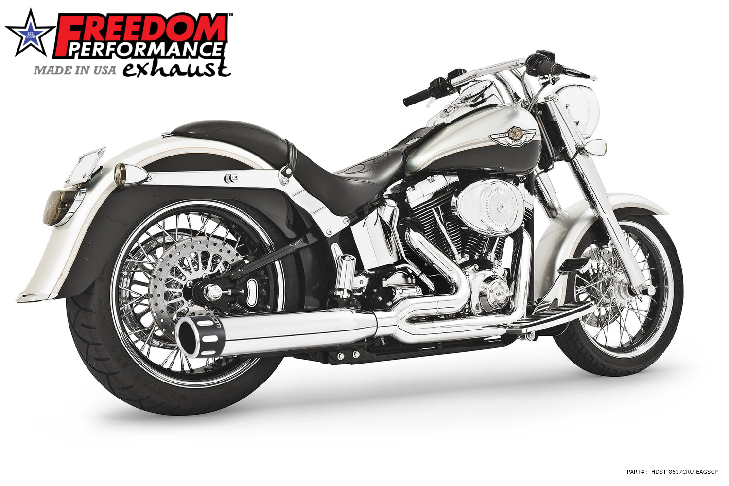 HARLEY SOFTAIL 4" UNION 2-INTO-1 RIGHT-SIDE ONLY 1986-2017