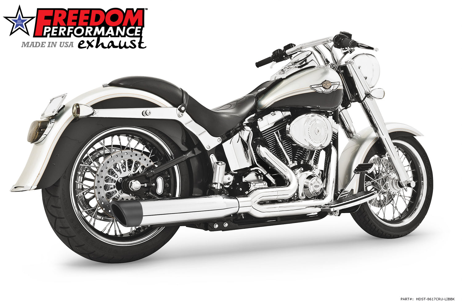 HARLEY SOFTAIL 4" UNION 2-INTO-1 RIGHT-SIDE ONLY 1986-2017