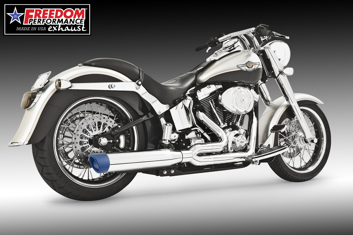 HARLEY SOFTAIL 4" UNION 2-INTO-1 RIGHT-SIDE ONLY 1986-2017 BUNDLE